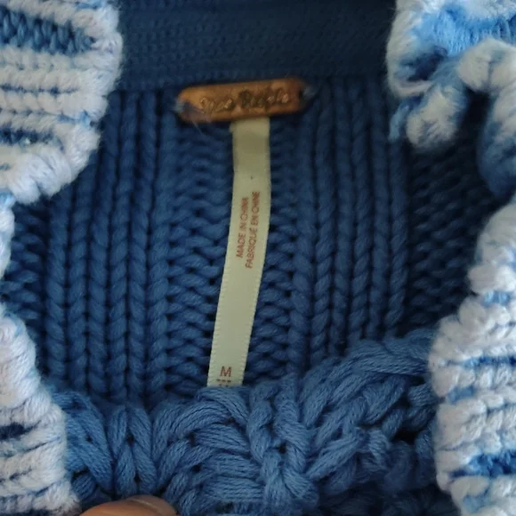 Free People Periwinkle Cable Knit Turtleneck Sweater - Picture 10 of 12